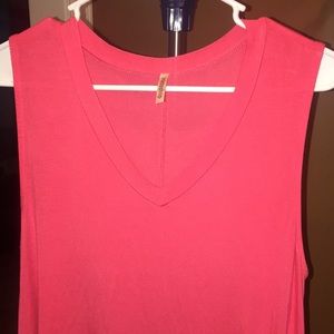 Peach v neck swing dress